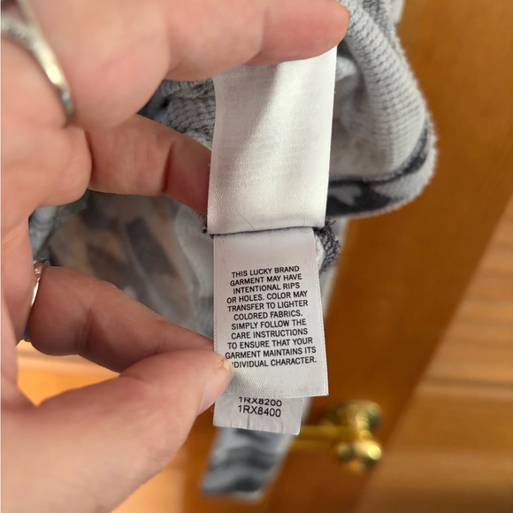 LUCKY BRAND Camo Waffle Knit Long Sleeve Shirt in grey Size L - Picture 5 of 6